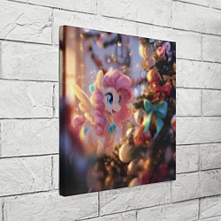 Холст квадратный Милая новогодняя лошадка с крыльями, цвет: 3D-принт — фото 2