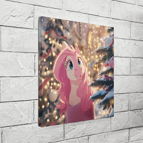 Картина квадратная Удивленная лошадка - Новый год / 3D-принт – фото 3