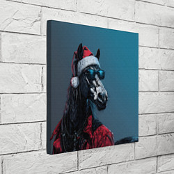 Холст квадратный Лошадь в новогоднем стиле, цвет: 3D-принт — фото 2