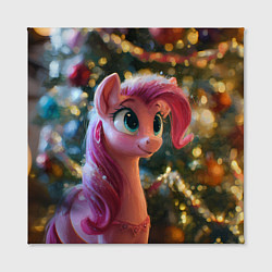 Холст квадратный Милая лошадка с розовой гривой, цвет: 3D-принт — фото 2