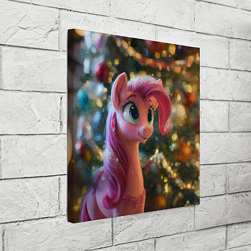 Картина квадратная Милая лошадка с розовой гривой / 3D-принт – фото 3