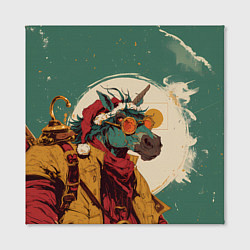 Холст квадратный Новогодний конь в желтых очках, цвет: 3D-принт — фото 2