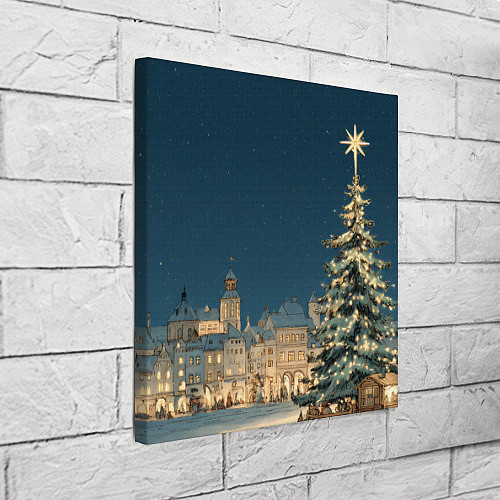 Картина квадратная Новогодняя атмосфера в городе / 3D-принт – фото 3