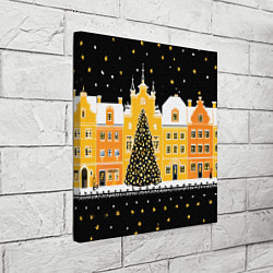 Холст квадратный Новогодняя ночь в городе, цвет: 3D-принт — фото 2