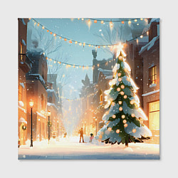 Холст квадратный Новогодняя елочка, цвет: 3D-принт — фото 2