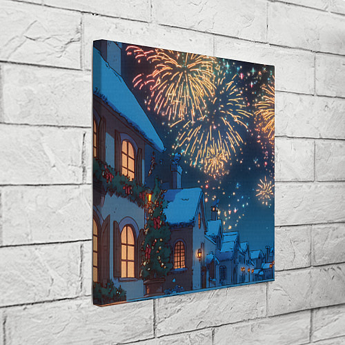 Картина квадратная Праздничный новогодний салют / 3D-принт – фото 3