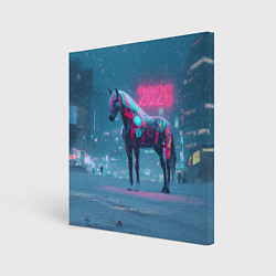 Холст квадратный Киберпанк лошадь 2026, цвет: 3D-принт