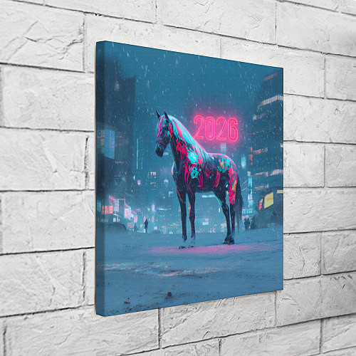 Картина квадратная Киберпанк лошадь 2026 / 3D-принт – фото 3