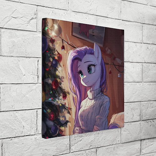 Картина квадратная Анимешная лошадка - Новый год / 3D-принт – фото 3