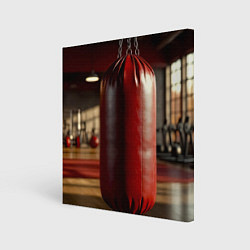 Холст квадратный Боксёрский мешок в спортзале, цвет: 3D-принт