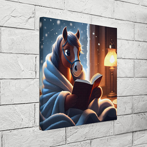 Картина квадратная Лошадка с книгой / 3D-принт – фото 3