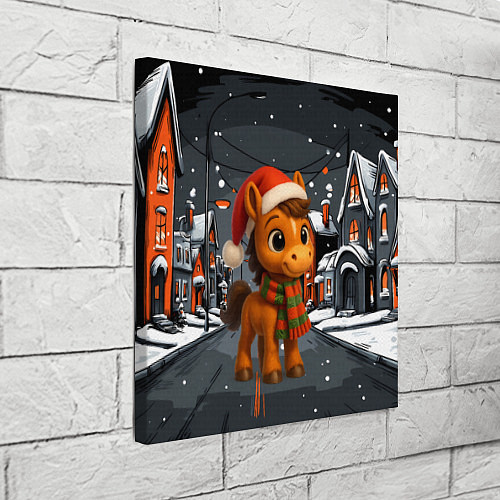 Картина квадратная Новогодняя лошадка 2026 год / 3D-принт – фото 3