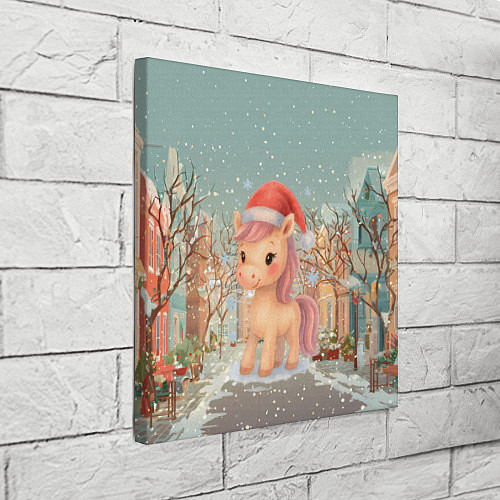 Картина квадратная Маленькая новогодняя милая лошадка / 3D-принт – фото 3