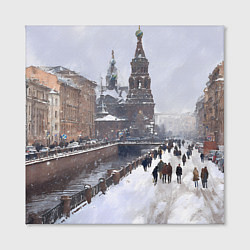 Холст квадратный Санкт-Петербург зима, цвет: 3D-принт — фото 2