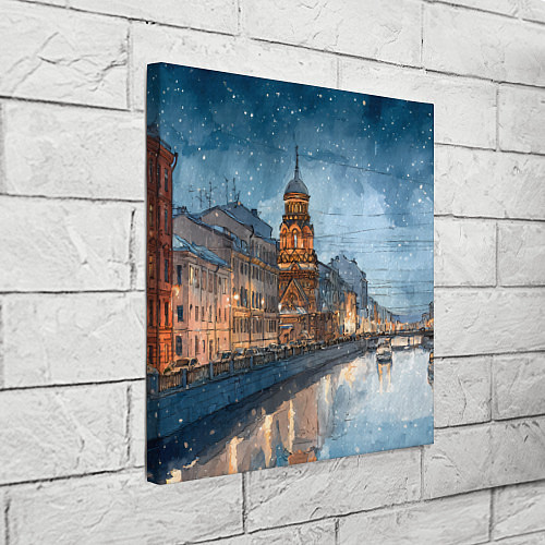 Картина квадратная Санкт-Петербург зимний город / 3D-принт – фото 3
