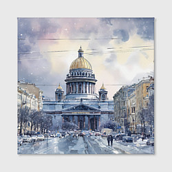 Холст квадратный Санкт-Петербург зимний город, цвет: 3D-принт — фото 2