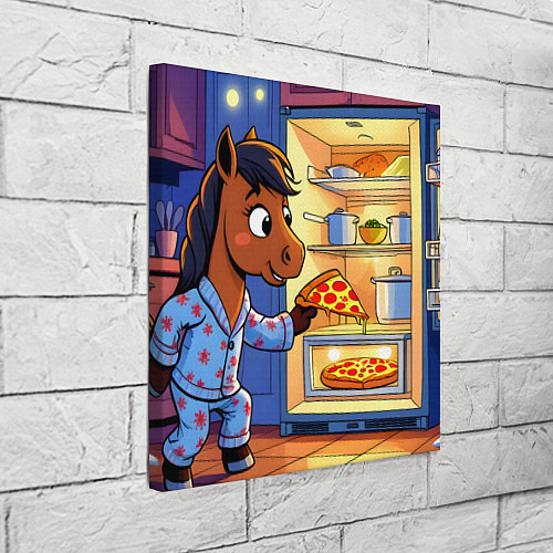 Картина квадратная Лошадка и пицца / 3D-принт – фото 3