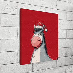 Холст квадратный Недовольная новогодняя лошадь, цвет: 3D-принт — фото 2