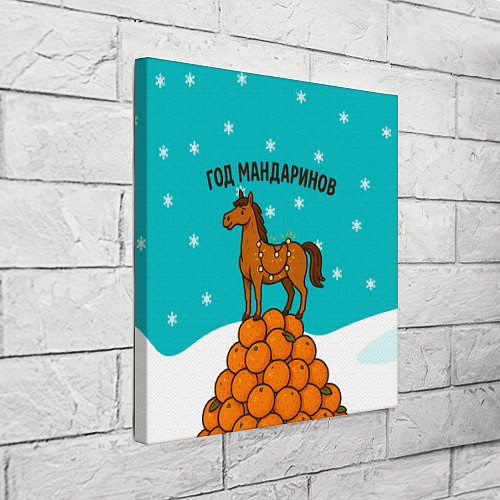 Картина квадратная Лошадь на горе мандаринов 2026 / 3D-принт – фото 3