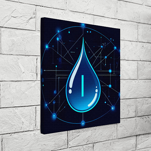 Картина квадратная Киберкапля группа крови I / 3D-принт – фото 3