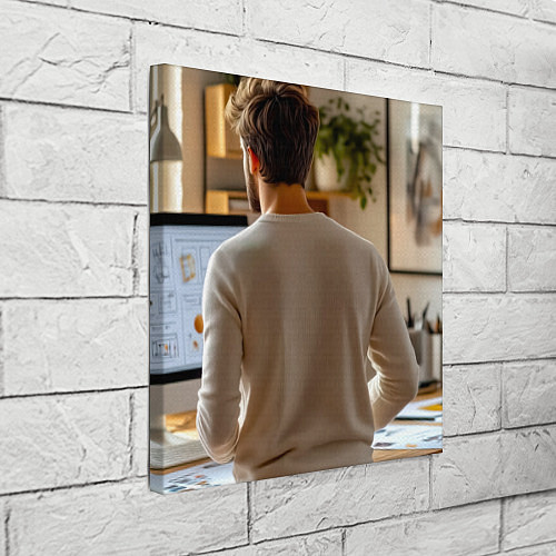 Картина квадратная Креативный процесс дизайнер за работой / 3D-принт – фото 3