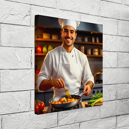 Картина квадратная Шеф-повар в деле / 3D-принт – фото 3