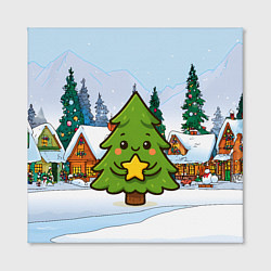 Холст квадратный Милая елочка со звездой, цвет: 3D-принт — фото 2