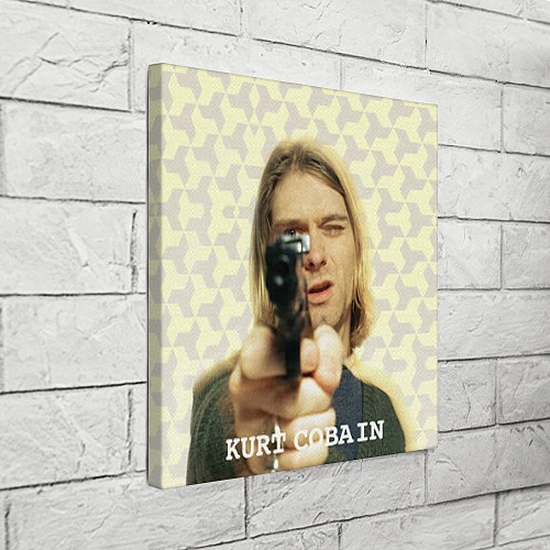 Картина квадратная Кобейн с пистолетом / 3D-принт – фото 3