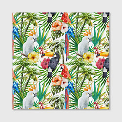 Холст квадратный Попугаи в тропиках, цвет: 3D-принт — фото 2