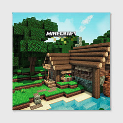 Холст квадратный Minecraft House, цвет: 3D-принт — фото 2