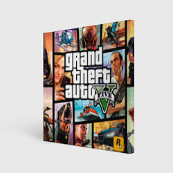 Холст квадратный GTA 5: City Stories, цвет: 3D-принт