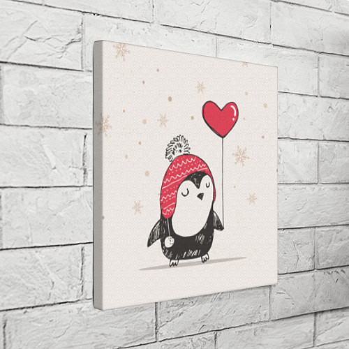 Картина квадратная Влюбленный пингвин / 3D-принт – фото 3