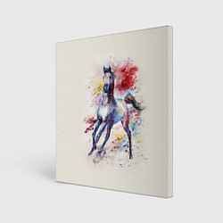 Холст квадратный Лошадь: акварель, цвет: 3D-принт