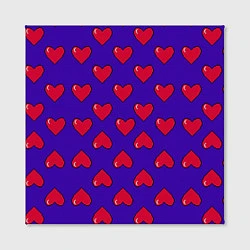 Холст квадратный Hearts Pattern, цвет: 3D-принт — фото 2