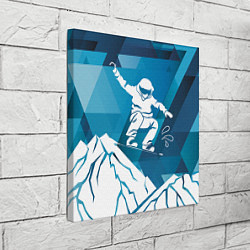 Холст квадратный Горы и сноубордист, цвет: 3D-принт — фото 2