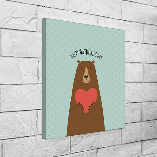 Картина квадратная Медведь с сердцем / 3D-принт – фото 3