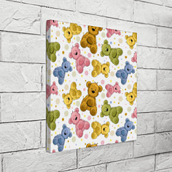 Холст квадратный Любимые медвежата, цвет: 3D-принт — фото 2