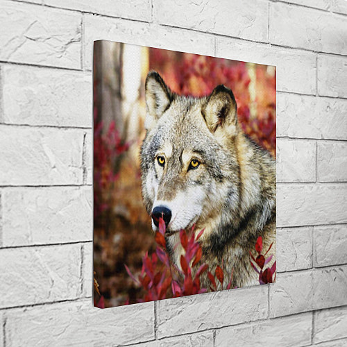Картина квадратная Волк в кустах / 3D-принт – фото 3