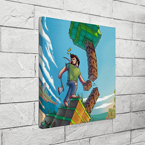 Картина квадратная Minecraft Woodcutter / 3D-принт – фото 3
