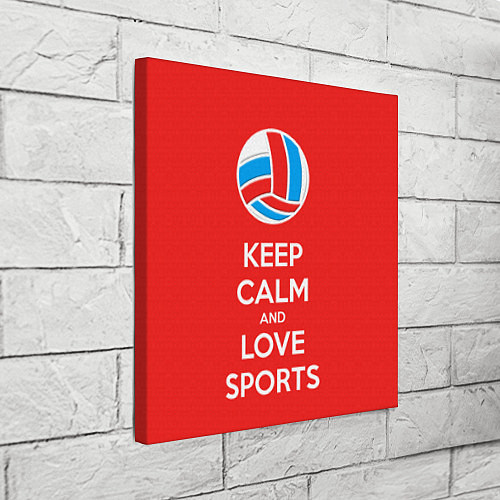 Картина квадратная Keep Calm & Love Volleyball / 3D-принт – фото 3