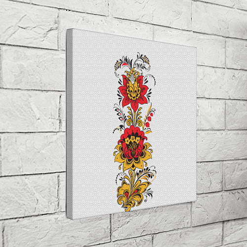 Картина квадратная Хохлома: цветы / 3D-принт – фото 3