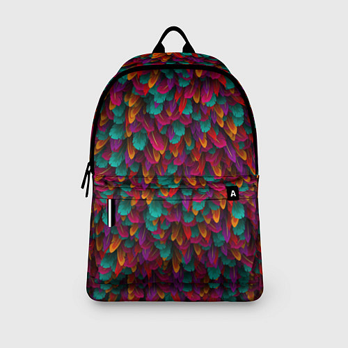 Рюкзак Разноцветные перья / 3D-принт – фото 3