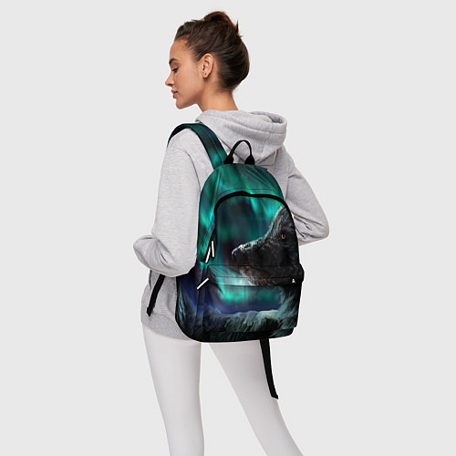Рюкзак Волк: северное сияние / 3D-принт – фото 6