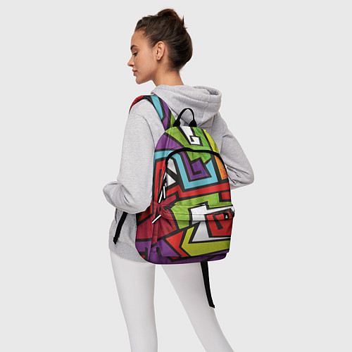 Рюкзак Цветные граффити / 3D-принт – фото 6