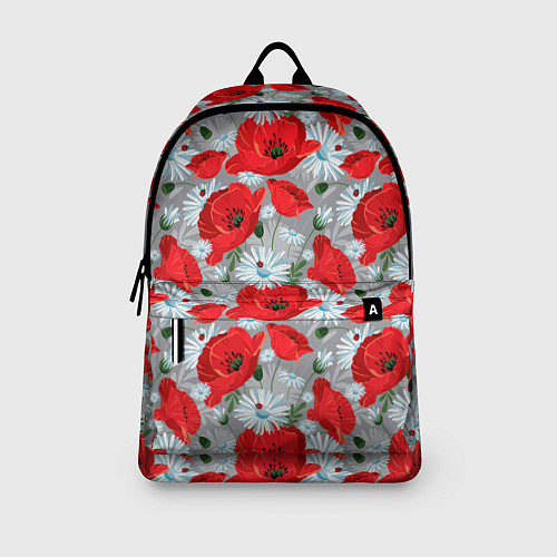 Рюкзак Цветущие маки / 3D-принт – фото 3