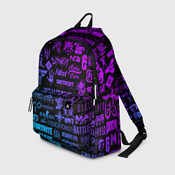 Рюкзак Неоновые лого игр, цвет: 3D-принт