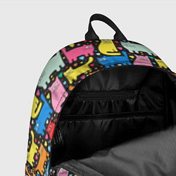 Рюкзак Разноцветные котики, цвет: 3D-принт — фото 2