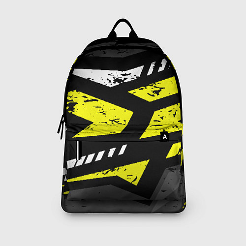 Рюкзак Black yellow abstract sport style / 3D-принт – фото 3