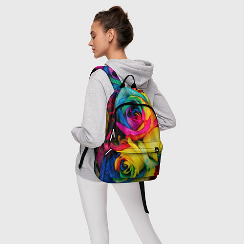 Рюкзак Разноцветные розы / 3D-принт – фото 6