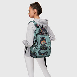 Рюкзак Цветочный кот, цвет: 3D-принт — фото 2